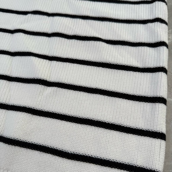 Women’s Talbots Stripe Shaker Stitch Funnel Neck Shell Mock Neck Sweater Medium - Picture 12 of 16